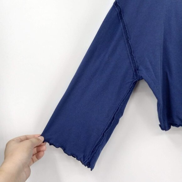 We The Free FP Bird Gang Tee In Moonlight Surf Women's XS Crop Wide Sleeves - Picture 4 of 10